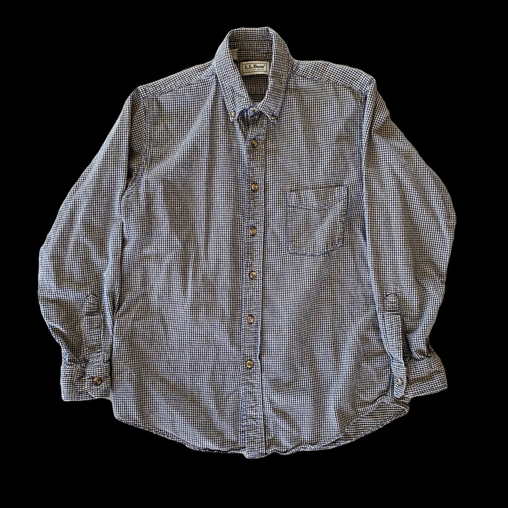 Vintage 80’s LL Bean Men's Sz Medium Plaid Button Down Oxford Shirt Made in USA